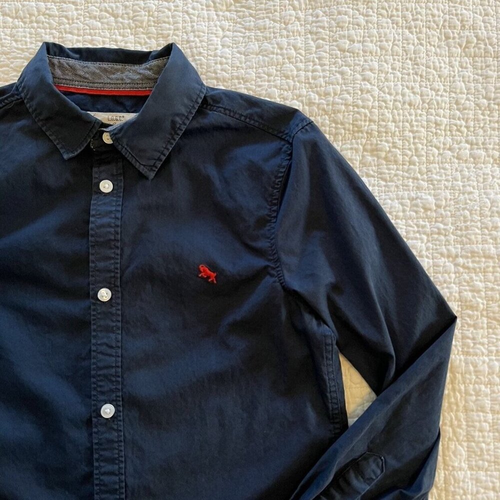 H&M Button Down Shirt In Navy - Picture 3 of 7